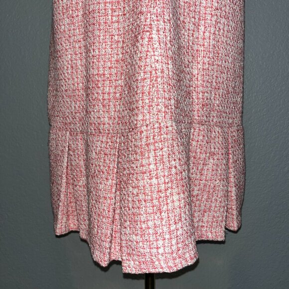 ANTHROPOLOGIE MAEVE RED WHITE & PINK BOUCLE TWEED CHANEL STYLE MINI DRESS - XL - Picture 10 of 15